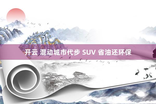 开云 混动城市代步 SUV 省油还环保