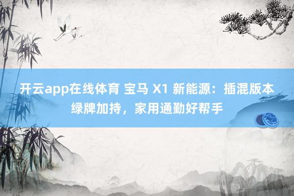 开云app在线体育 宝马 X1 新能源：插混版本绿牌加持，家用通勤好帮手