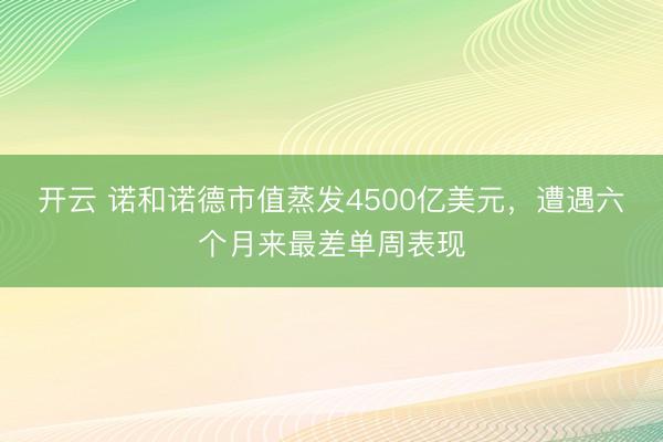 开云 诺和诺德市值蒸发4500亿美元，遭遇六个月来最差单周表现