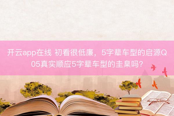 开云app在线 初看很低廉,5字辈车型的启源Q05真实顺应5字辈车型的圭臬吗?