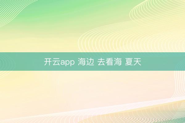 开云app 海边 去看海 夏天